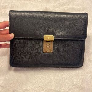 Valentino Black and Gold Clutch Elegant Evening Accessory
